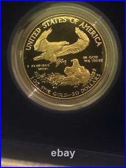 1987 Gold Proof American Eagle 1 Oz Gold 50 Dollars Coin Capsulated, COA, Cased