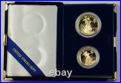1987 US American Gold Eagle AGE Proof Set 2 Coins Total In OGP With COA JAH
