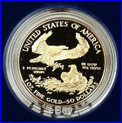 1987 US Eagle Gold Bullion One Ounce & Half Ounce Coins Proof With Box & COA set