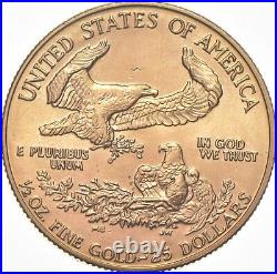 1988 $25 American Gold Eagle 1/2 Oz. 999 Fine Gold 0195
