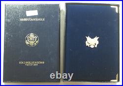 1988 American Eagle Gold Proof 4 Coin Set AGE in Box with COA Roman Numerals