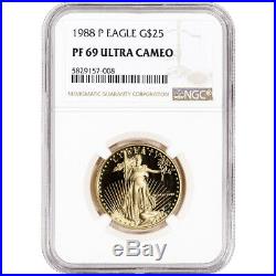 1988-P American Gold Eagle Proof 1/2 oz $25 NGC PF69 UCAM