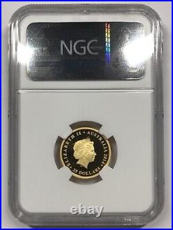 1989-2014-P Australia 1/4 oz Gold Kangaroo 25th Ann. $25 NGC PF70 Ultra Cameo FR