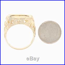 1989 American Eagle $5 Coin Ring 14k & 22k Gold 1/10 oz. Nugget Texture