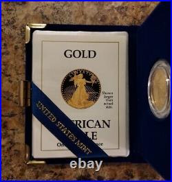 1989 American Eagle Gold Proof Coin in Case W Box 1/4 Ounce Gold Ten Dollar Coin