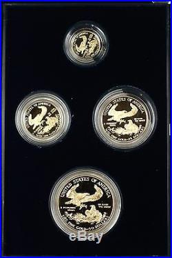 1989 American Gold Eagle AGE 4 Coin $5 $10 $25 $50 Gold Proof Set as Issued