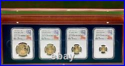 1989 American Gold Eagle Proof 4-Coin Year Set NGC PF70 John Mercanti Signed