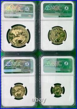 1989 American Gold Eagle Proof 4-Coin Year Set NGC PF70 John Mercanti Signed