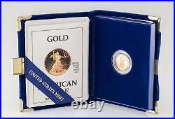 1990-P 1/10 Oz. Gold American Eagle Proof Coin with Case and CoA