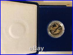 1990-P AMERICAN GOLD EAGLE Proof 1/2 oz $25 in Mint Box & Case (Half Ounce Coin)