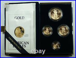 1991 American Eagle Gold 4 Coin Set Proof Coins in US Mint Box withCOA