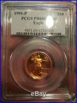 1991-P $10 Gold American Eagle 1/4oz Proof PCGS PR-69 DCAM