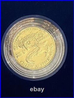 1991-P $10 Gold PROOF AMERICAN EAGLE 1/4 Oz OGP Box & COA. 25 troy oz