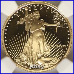 1991-P $10 Proof Gold American Eagle 1/4 oz NGC PF70UCAM