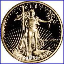 1991-P American Gold Eagle Proof (1/4 oz) $10 in OGP