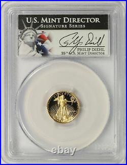 1991-P Gold American Eagle 1/10oz PCGS PR70DCAM Philip Diehl Signature Series