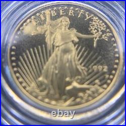 1992 American Gold Eagle Proof 1/10 oz in OGP SPOTLESS 1992 P