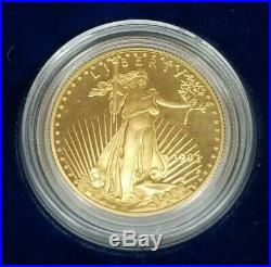 1993-P American Gold Eagle Proof 1/2 oz $25 Coin in Capsule and Case