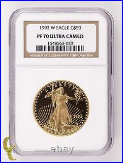 1993-W Gold American Eagle Proof Graded by NGC as PF-70 Ultra Cameo