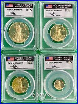1994 American Gold Eagle Proof 4-Coin Year Set PCGS PR70 John Mercanti Signed