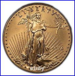 1994 G$50 1 oz Gold American Eagle BU Mint Error Stuck Thru Reverse G1668