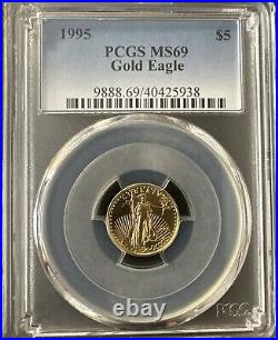 1995 $5 1/10oz American Gold Eagle PCGS MS 69 Uncirculated UNC BU