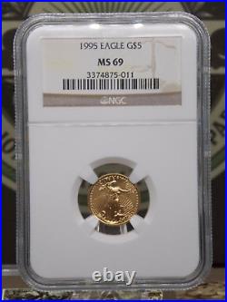 1995 $5 American GOLD Eagle 1/10th oz NGC MS69 BU UNC #011 ECC&C, Inc