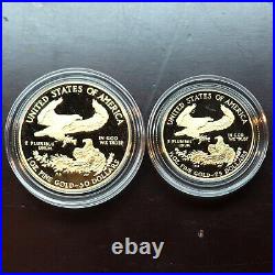 1995 American Gold & Silver Eagle Proof 1.85 oz Gold US 5 Coin Set Box & COA