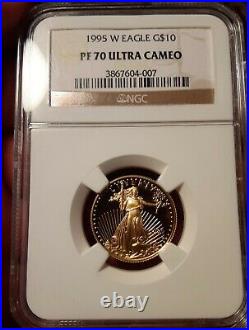 1995-W $10 Proof Gold American Eagle 1/4 oz NGC PF70UCAM