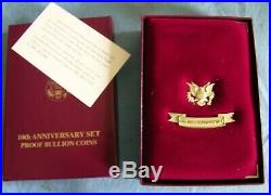 1995 W, 10th Anniversary American Eagle Proof Set Gold & Silver in the Box, COA