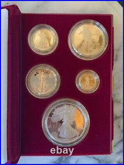 1995-W American Eagle 10th Anniversary Set Proof Bullion Coins (Gold & Silver)