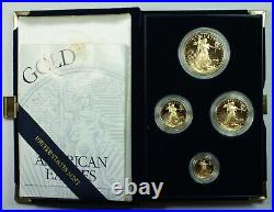1995-W American Gold Eagle 4 Coin Proof Set in Box with COA