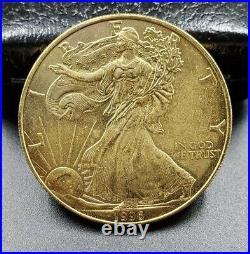 1996 24K Gold Plated American 1oz. 999 Silver Eagle Coin Choice BU Condition