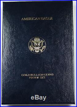 1996-W American Eagle 5,10, 25 and $50 Dollar 4 Coin Gold Proof Set as Issued