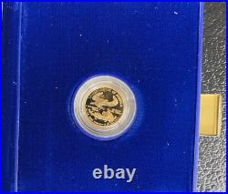 1997-W Proof $5 Gold Coin American Eagle, 1/0 Oz, With COA Mint Condition