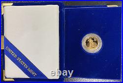 1997-W Proof Gold Coin American Eagle, 1/0 Oz, With COA Mint Condition