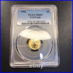 1998 $5 1/10oz American Gold Eagle PCGS MS 69 Uncirculated UNC BU