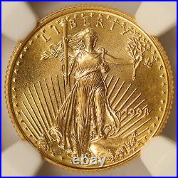 1998 $5 Gold American Eagle 1/10oz NGC MS70