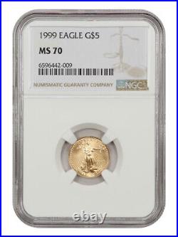 1999 Gold Eagle $5 NGC MS70 American Gold Eagle AGE Better Modern AGE