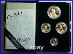 1999-W American Eagle Gold 4 Coin Set Proof Coins in US Mint Box withCOA