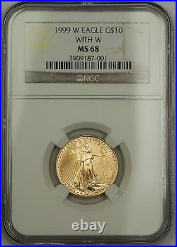 1999-W Emergency Issue $10 Dollar Gold Eagle AGE 1/4 Oz Coin NGC MS-68