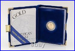 1999-w 1/10 Oz. Gold American Eagle Proof Coin with Case and CoA