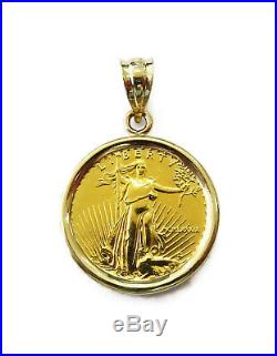 1/10 oz American Eagle $5 Gold Coin Necklace Charm Pendant