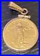 1/10 oz American Eagle Gold Coin Pendant Necklace Pre Owned