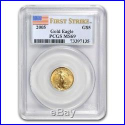 1/10 oz Gold American Eagle MS-69 PCGS (Random Year) SKU #83509