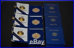 (1) 1986 $50 American Eagle W Gold 1 Ounce Proof Coin In Box With Coa