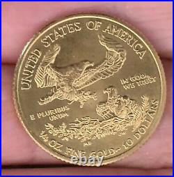 1/4 ounce pure fine GOLD coin Liberty 2011 + American GOLD Eagle