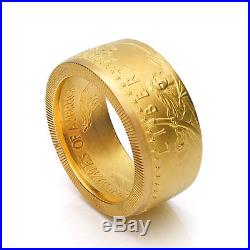 1 oz American Eagle Gold Coin Ring 22K Satin Finish Heads Size 8 to 14