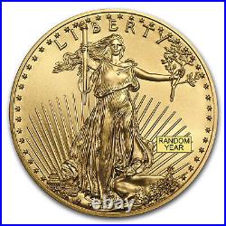 1 oz American Gold Eagle $50 Coin BU Random Year US Mint Lot of 10