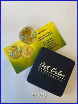 1oz Silver American Eagle Four Seasons Series Spring Colorized & Gold Gilded